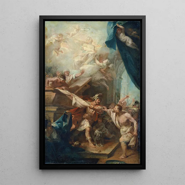 pojawienia się męczennicy - Pietro Antonio Magatti — oprawiony obraz na ścianie