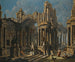 Un caprice architectural avec une statue d'Hercule et des figures en costume classique - Pietro Capelli — widok dzieła