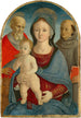 Matka Boska z Dzieciątkiem z świętymi Jerzym i Antonim Padewskim - Pietro di Francesco degli Orioli — widok dzieła
