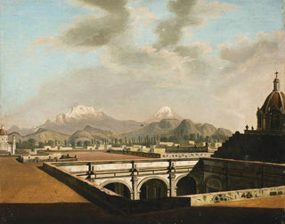 Pietro Gualdi - Vista de los Volcanes desde la azotea de un Palacio Civil Novohispano.webp