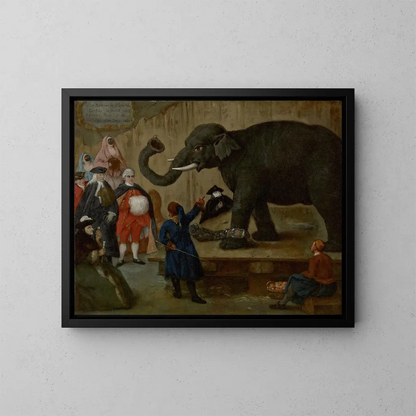 L'Exposition de l'Éléphant - Pietro Longhi — oprawiony obraz na ścianie