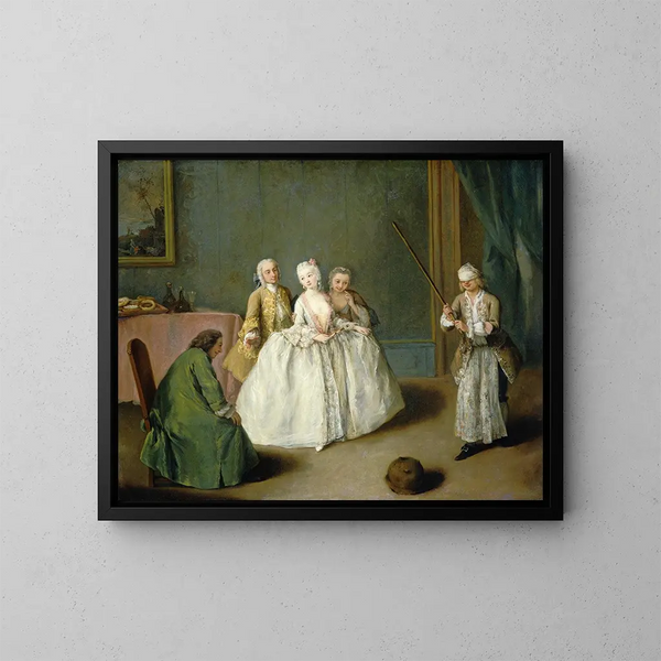 Le Jeu du Pot de Cuisine - Pietro Longhi — oprawiony obraz na ścianie