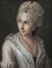 Młoda elegancka kobieta w koronkowym kapeluszu - Pietro Rotari — widok dzieła