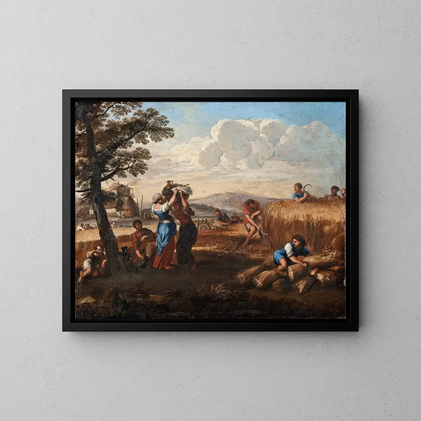 pejzaż z żniwami - Pietro da Cortona — oprawiony obraz na ścianie