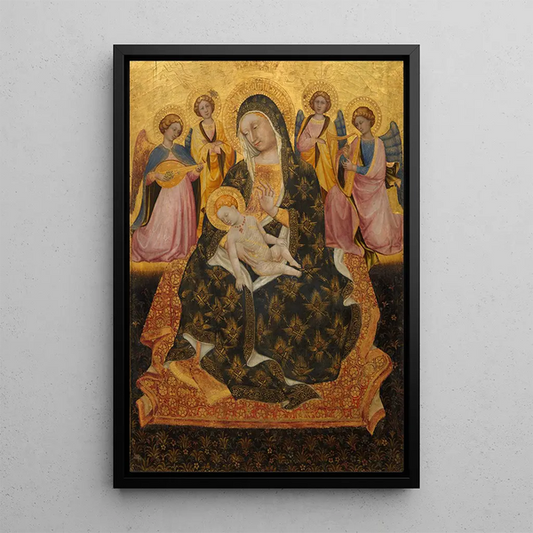 Matka Boża z Dzieciątkiem i aniołami - Pietro di Domenico da Montepulciano — oprawiony obraz na ścianie