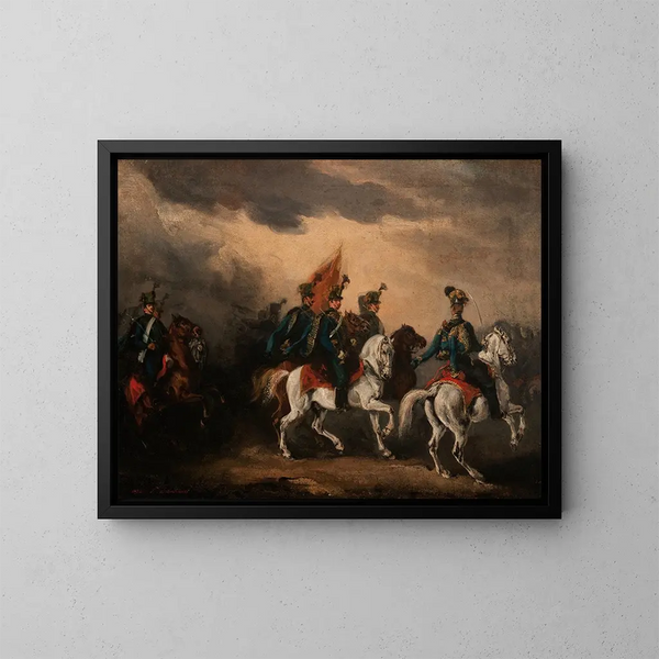 Hussards bleus - Piotr Michałowski — oprawiony obraz na ścianie