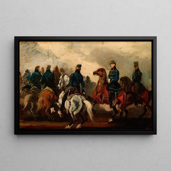 Détachement de hussards autrichiens - Piotr Michałowski — oprawiony obraz na ścianie