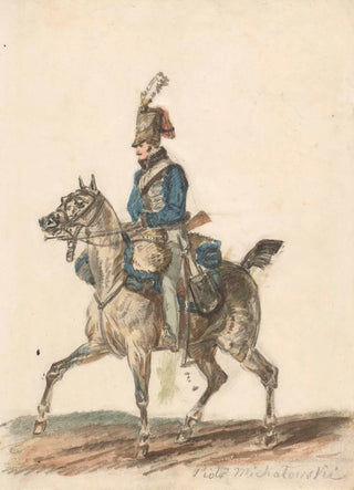 Piotr Michaowski - Hanover hussar on horseback.webp