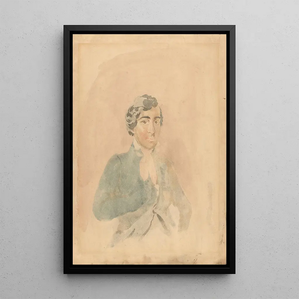 portret mężczyzny - Piotr Michałowski — oprawiony obraz na ścianie