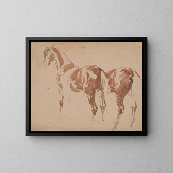 L'étude du cheval et de son harnais - Piotr Michałowski — oprawiony obraz na ścianie