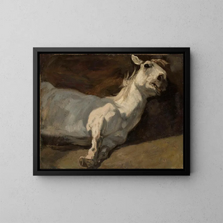 Piotr Michaowski - White horse stretched on the ground.webp