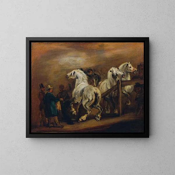 Marché aux chevaux - Piotr Michałowski — oprawiony obraz na ścianie