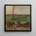 Polder z zacumowaną przy nim barką towarową w pobliżu Amsterdamu II - Piet Mondrian — oprawiony obraz na ścianie