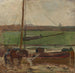 Polder z zacumowaną przy nim barką towarową w pobliżu Amsterdamu II - Piet Mondrian — widok dzieła