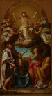 Chrystus w chwale z świętymi Celsem, Juliusem, Marcionille i Basilisse - Pompeo Batoni — widok dzieła