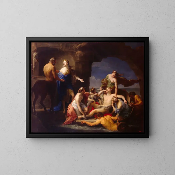 Thétis usuwa Achillesa od centaura Chiron - Pompeo Batoni — oprawiony obraz na ścianie