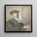 portret mężczyzny z kapeluszem i siwą peruką zwróconym w prawo, prawdopodobnie z lat 1720–1792 - Aert Schouman — oprawiony obraz na ścianie