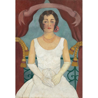 Portrait d'une dame en blanc - Frida Kahlo | Reproduction Tableau Décoration murale affiche copie