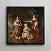 Portret grupy trójki dzieci w eleganckich sukniach - Dutch School — oprawiony obraz na ścianie