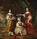 Portret grupy trójki dzieci w eleganckich sukniach - Dutch School — widok dzieła