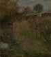 Trawa na tle z domem wiejskim - Hans Thoma — widok dzieła