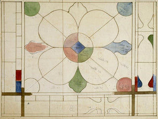 Prosper Lafaye - Projet de panneau de vitrail  dcor quadrilob.webp