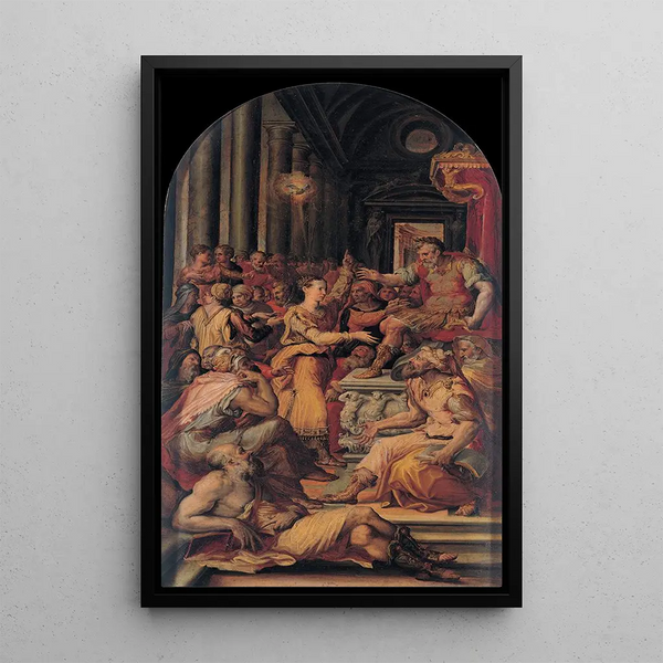 La dispute de Sainte Catherine - Prospero Fontana — oprawiony obraz na ścianie