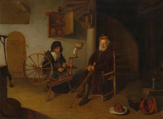 La fileuse - Quirijn van Brekelenkam — widok dzieła