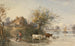 Kobieta pilnująca bydło nad rzeką - R. P. Noble — widok dzieła