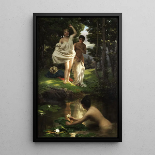 Raffaele Giannetti - Mdchen beim Bad an einer Waldquelle.webp