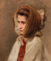 Portret damy z czapką z widokiem z boku - Raimund Ritter von Wichera — widok dzieła