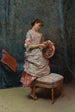 Aline trzymająca kapelusz - Raimundo de Madrazo y Garreta — widok dzieła