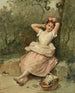Młoda dziewczyna siedząca u stóp drzewa - Raimundo de Madrazo y Garreta — widok dzieła