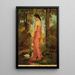 Nymphe Varini nad rzeką z łabędziem - Raja Ravi Varma — widok dzieła
