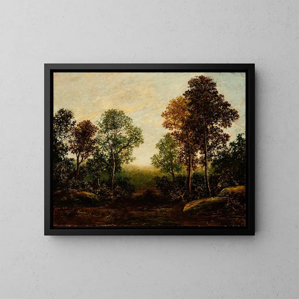 pejzaż z drzewami - Ralph Albert Blakelock — oprawiony obraz na ścianie
