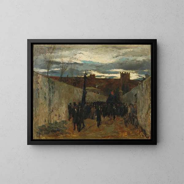 Pogrzeb Fortuny - Ramon Tusquets — oprawiony obraz na ścianie