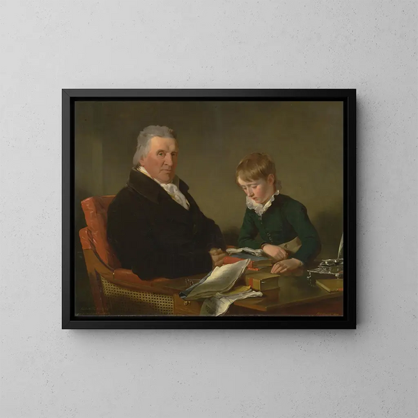 Francis Noel Clarke Mundy i jego wnuk William Mundy - Ramsay Richard Reinagle — oprawiony obraz na ścianie
