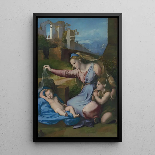 La Madone au diadème bleu - Raphaël — oprawiony obraz na ścianie