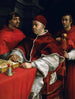 Portret papieża Leona X z kardynałami Giulio de Médicis i Luigi de Rossi - Rafael — widok dzieła