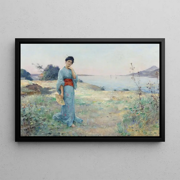 Le kimono bleu - Raphaël Collin — oprawiony obraz na ścianie