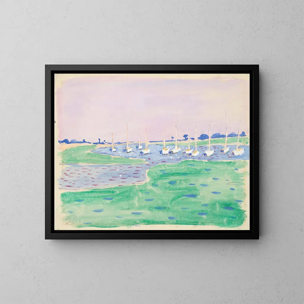 Yachts w porcie Bosham - Raymond McIntyre — oprawiony obraz na ścianie