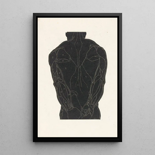 Reijer Stolk - Anatomische studie van de rugspieren van een man in silhouet.webp