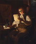 Mężczyzna czytający przy świetle świec - Rembrandt Peale — widok dzieła