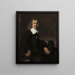 Młody mężczyzna siedzący przy stole, być może Govaert Flinck - Rembrandt van Rijn — oprawiony obraz na ścianie