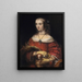 Portret damy z psem na ręku - Rembrandt van Rijn — oprawiony obraz na ścianie