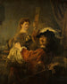 Rembrandta i Saskii na scenie syna marnotrawnego - Rembrandt van Rijn — widok dzieła