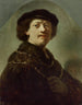 autoportret w czapce czarnej - Rembrandt van Rijn — widok dzieła