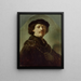 autoportret w czapce czarnej - Rembrandt van Rijn — oprawiony obraz na ścianie