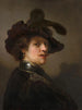 Tronie mężczyzny w beret z piórami - Rembrandt van Rijn — widok dzieła