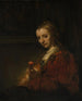 Kobieta z różą - Rembrandt van Rijn — widok dzieła